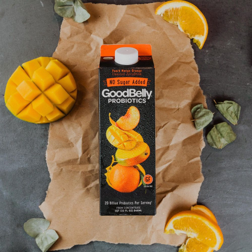 GoodBelly Probiotics No Sugar Added Peach Mango Orange Juice Drink, 1 Quart  